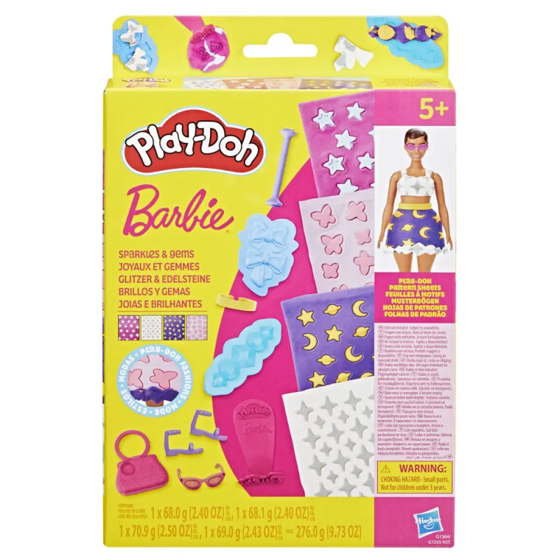 Hasbro Play Doh - Barbie Designer Patterns Packs Sparkles And Gems G1364 (G1355)