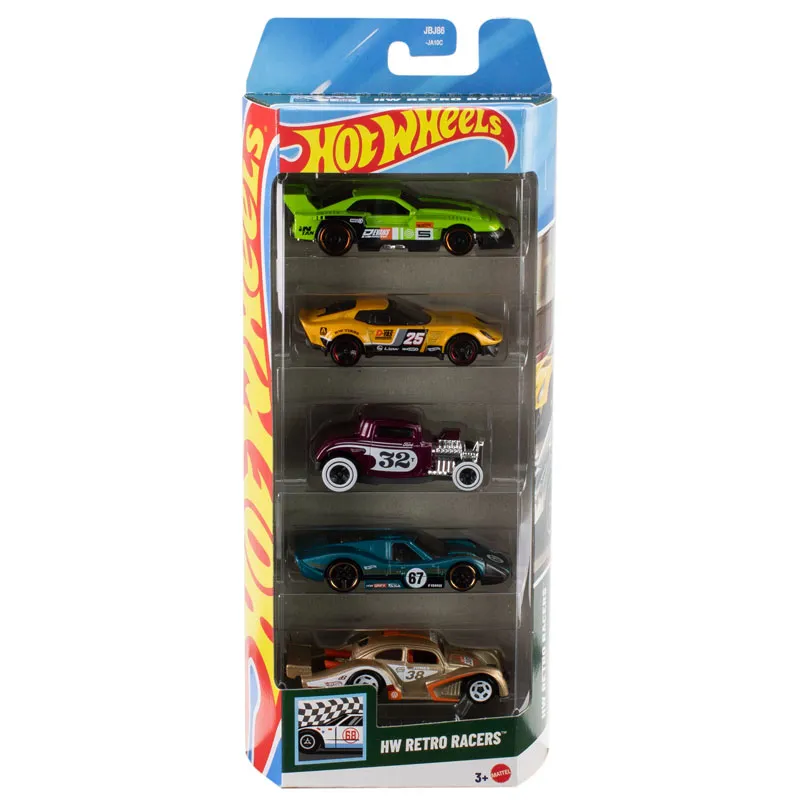 Mattel Hot Wheels – Αυτοκινητάκια 1:64 Σετ Των 5, HW Retro Racers JBJ86 (01806)