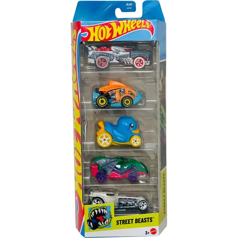 Mattel Hot Wheels – Αυτοκινητάκια 1:64 Σετ Των 5, Street Beasts JBJ90 (01806)