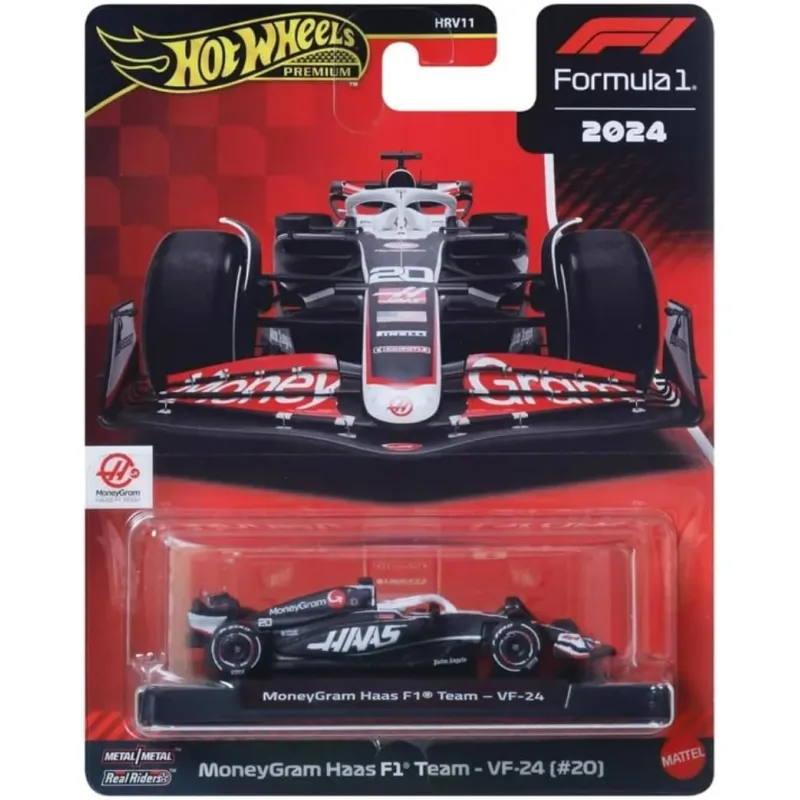 Mattel Hot Wheels - Premium Formula 1 2024, MoneyGram Haas F1 Team - VF-24 (#20) JBM10 (HRV11)