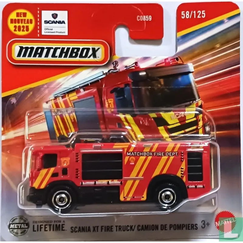 Mattel Matchbox - Αυτοκινητάκι, Scania XT Fire Truck (58/125) - JBR15 (C0859)