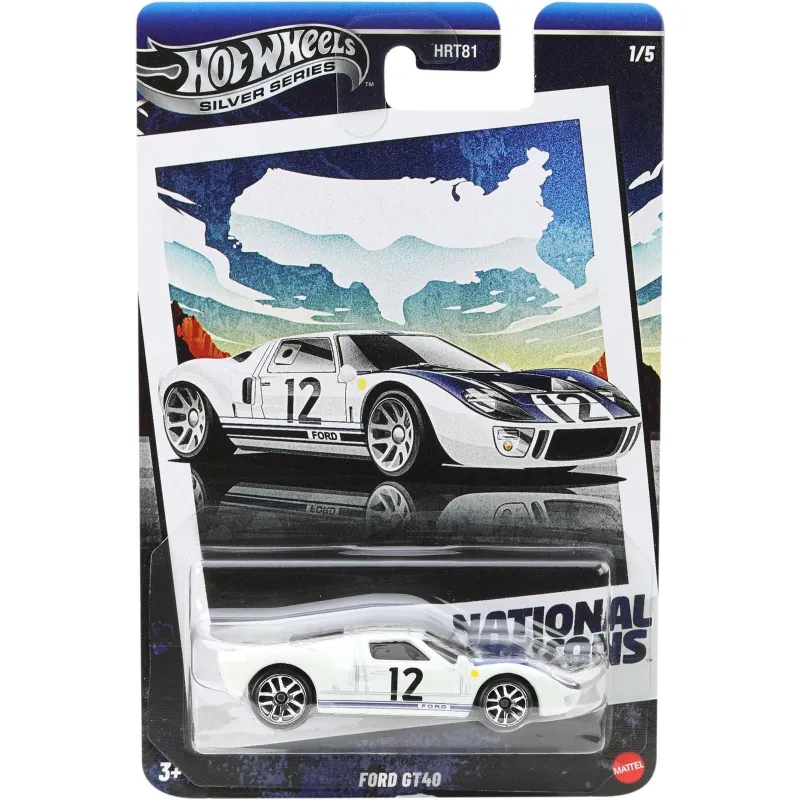 Mattel Hot Wheels – Αυτοκινητάκι, National Icons Silver Series, Ford GT40 (1/5) JBY87 (HRT81)