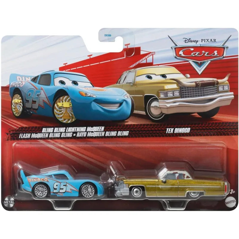 Mattel Cars - Σετ Με 2 Αυτοκινητάκια, Bling Bling Lightning McQueen & Tex Dinoco JDH42 (DXV99)