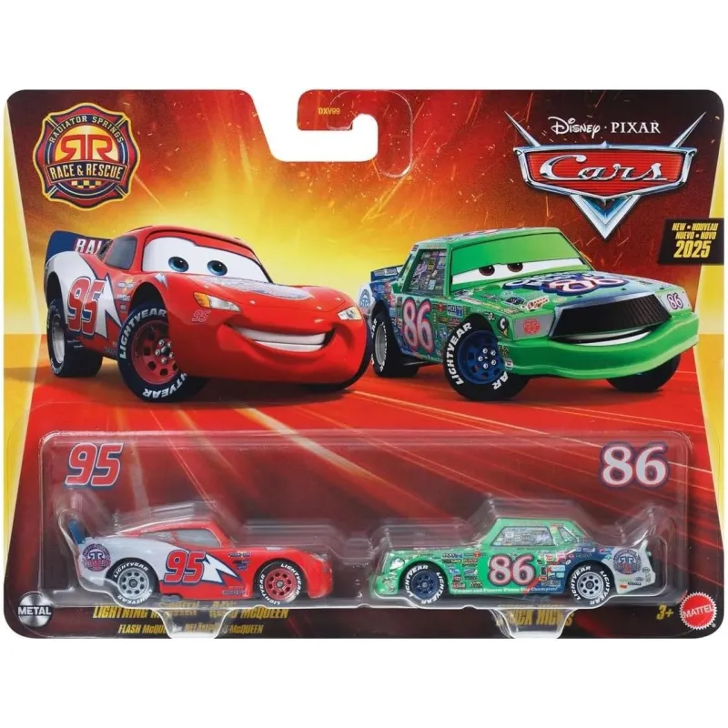 Mattel Cars - Σετ Με 2 Αυτοκινητάκια, Lightning Mcqueen & Chick Hicks JDH47 (DXV99)