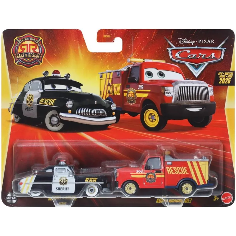 Mattel Cars - Σετ Με 2 Αυτοκινητάκια, Sheriff & Adam Roadriguez JDH49 (DXV99)
