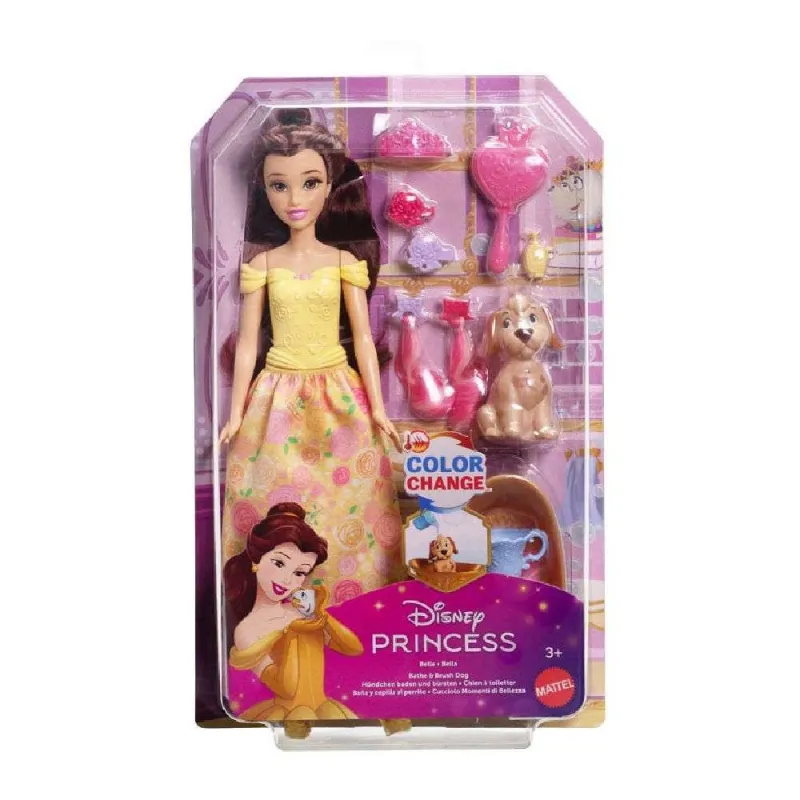 Mattel Barbie - Princess Bathe & Brush Κούκλα Πεντάμορφη και Σκυλάκι JFC42