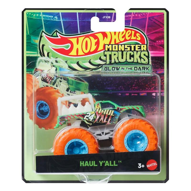 Mattel Hot Wheels - Monster Trucks, Glow In The Dark, Haul Y'All JFX21 (JFX08)