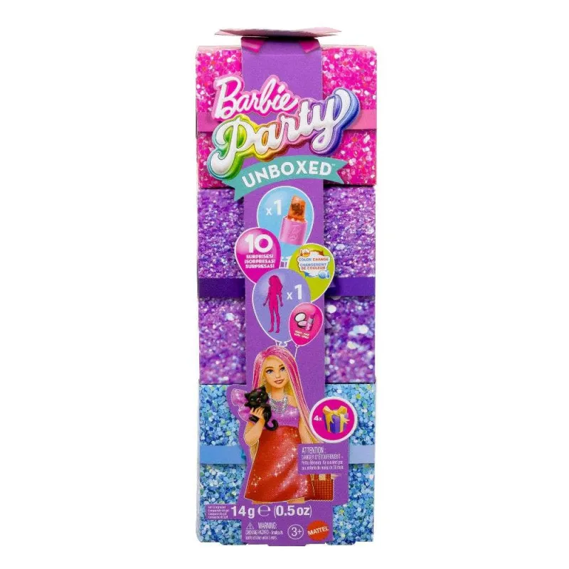 Mattel Barbie - Barbie Party - Unboxed Glam Party Κούκλα Red Sparkle με Αξεσουάρ και 10 Εκπλήξεις JFY68 (JFG68)
