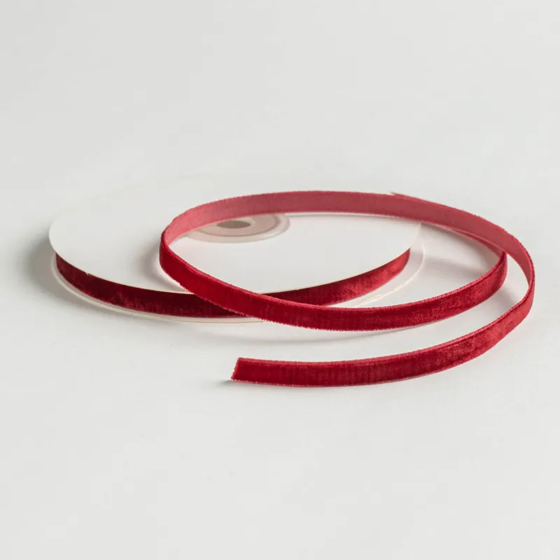 Kyriacou - Κορδέλα Βελούδο Με Ουγιά, 7mmX10M, Burgundy JVEL10XX-XXXXX7-71XXXX
