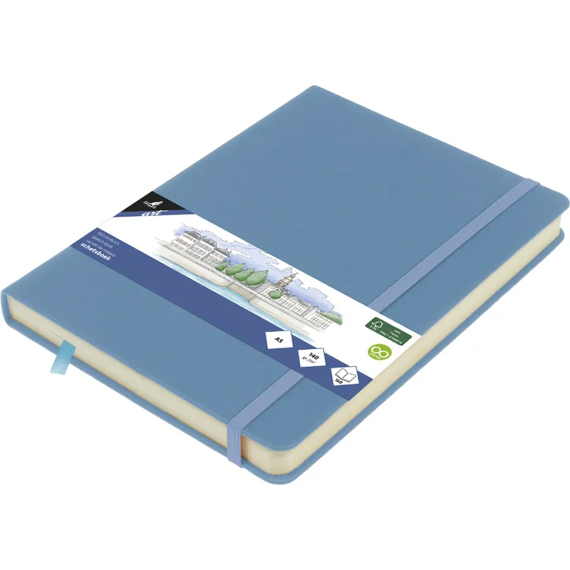 Kangaro - Sketchbook Με Σκληρό Εξώφυλλο Και Λάστιχο, Sky Blue A5 80 Φύλλα K-861295