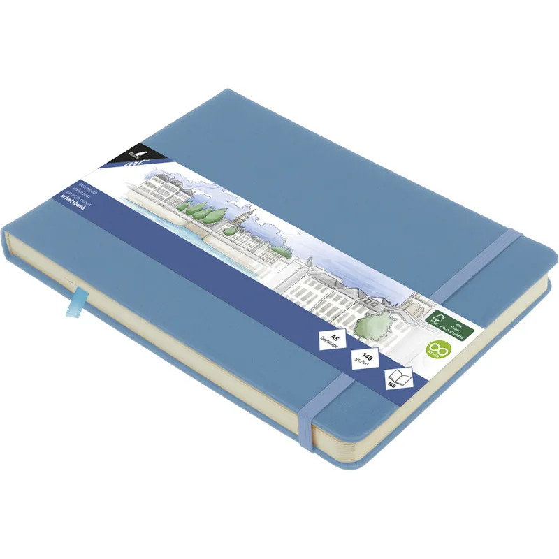 Kangaro - Sketchbook Με Σκληρό Εξώφυλλο Και Λάστιχο, Sky Blue A5 80 Φύλλα K-861315