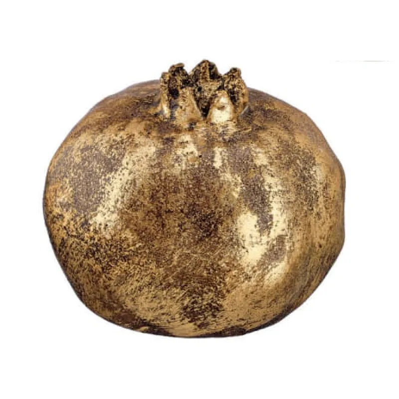 Adorex - Κεραμικό Ρόδι 3D, Μπρονζέ/Χρυσό 8x7cm M2229