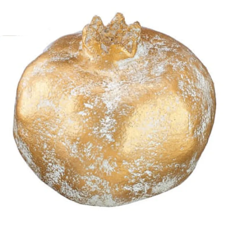 Adorex - Κεραμικό Ρόδι 3D, Λευκό/Χρυσό 8x7cm M2229