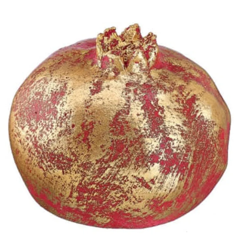 Adorex - Κεραμικό Ρόδι 3D, Κόκκινο/Χρυσό 8x7cm M2229