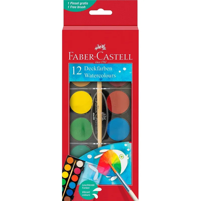 Faber Castell - Νερομπογιές 12 Τμχ 125018