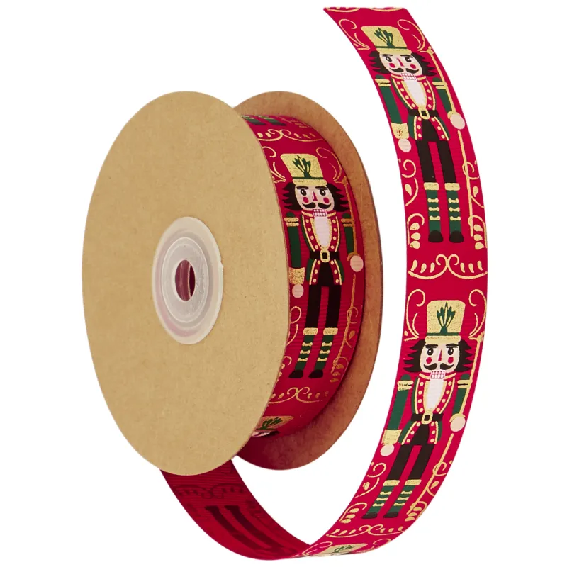 Kyriacou - Κορδέλα Με Σχέδιο Καρυοθραύστες, 25mmX20M, Red/Green Dark/Gold NUTCR25X-X25X20-706580