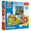 Trefl - Puzzle 3 in 1 Paw Patrol Marshall , Rubble And Chase 20/36/50 Pcs 34839 Trefl - Puzzle 3 in 1 Paw Patrol Marshall , Rubble And Chase 20/36/50 Pcs 34839