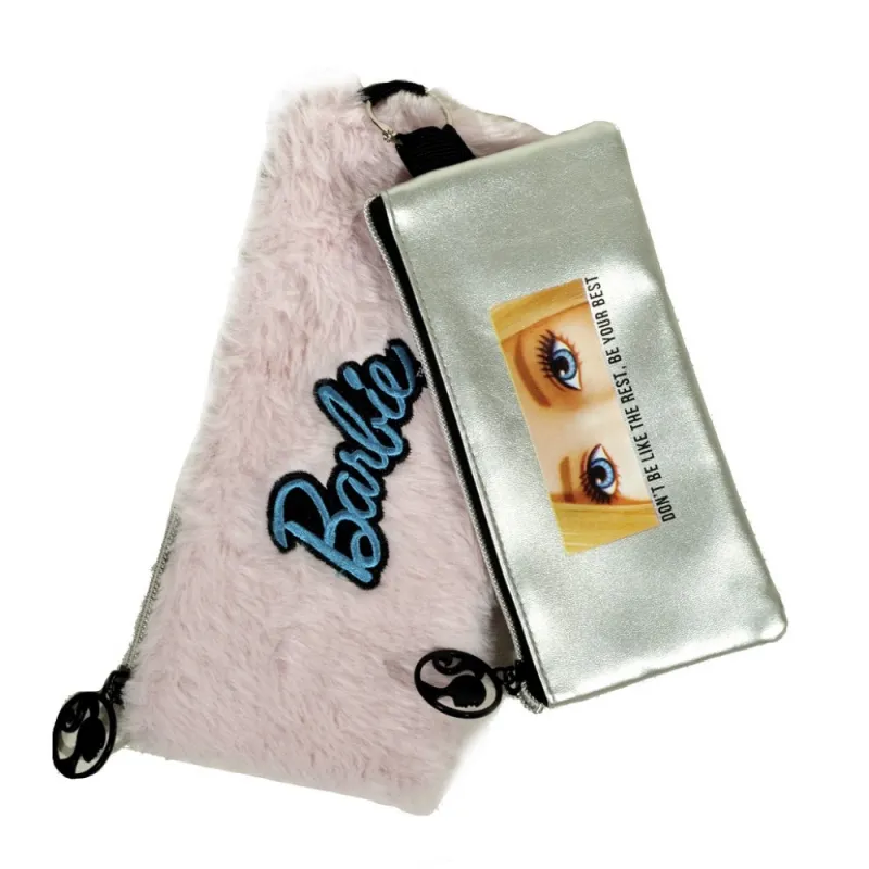 Gim - Κασετίνα Πλακέ Με Κρίκο, Barbie Fur Fashion 349-65151