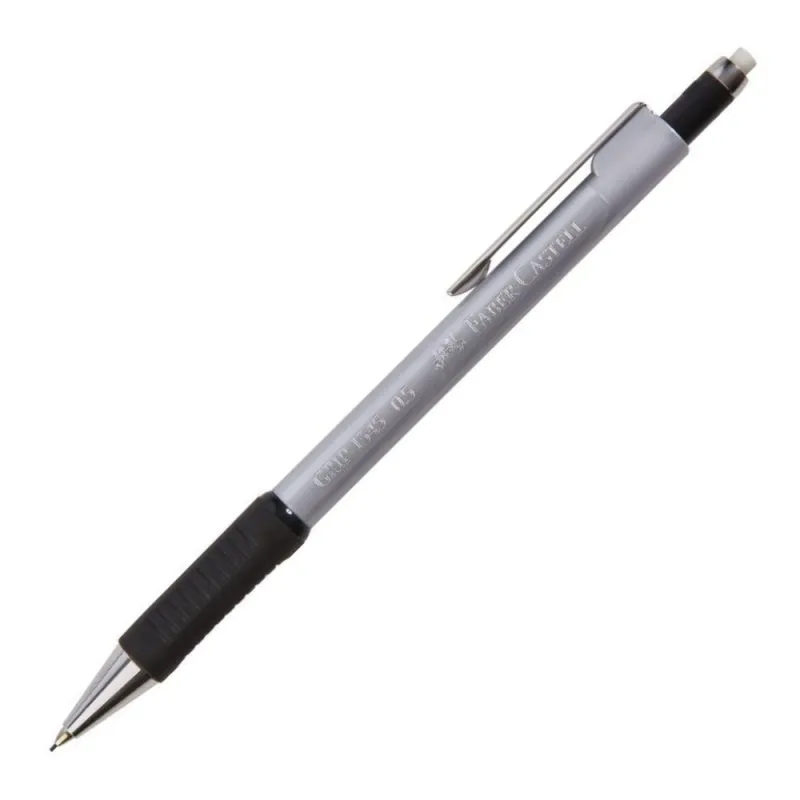 Faber Castell - Μηχανικό Μολύβι Grip 1347 Με Γόμα, 0.7mm Silver 134782
