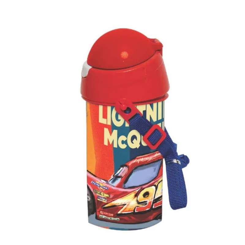 Gim - Παγούρι Πλαστικό Με Καλαμάκι, Cars 500 ML 552-86209