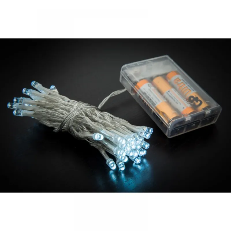 Iliadis – 40 Λαμπάκια Led Μπαταρίας, Διάφανο Καλώδιο, Διάφανο/Πάγου Σταθερό 2 Μέτρα 55466