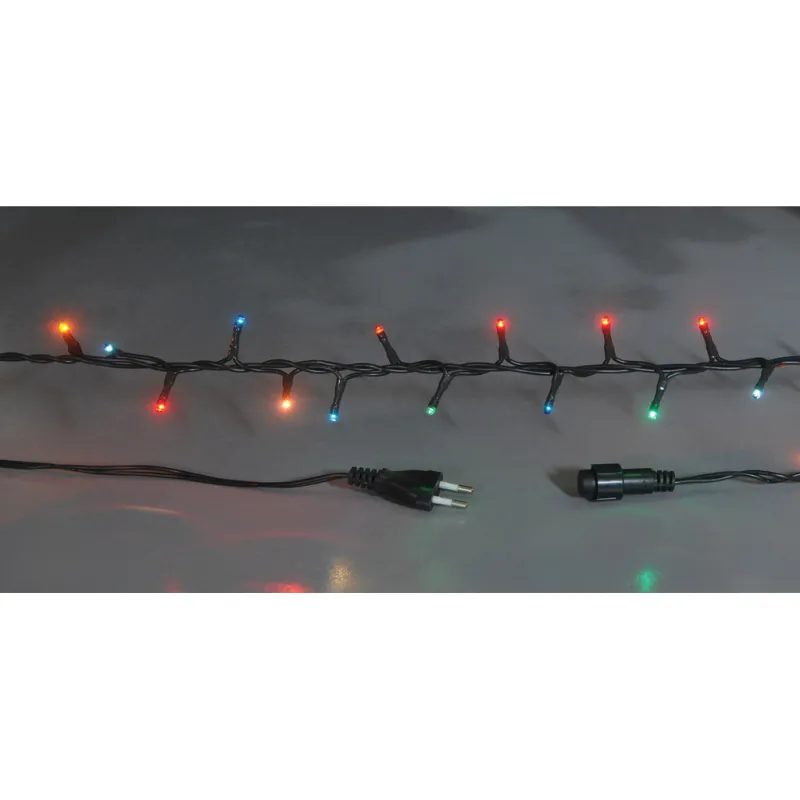 Χριστουγεννιάτικα Φωτάκια – 100 Λαμπάκια Χωρίς Πρόγραμμα , Με Επέκταση ,Πράσινο Καλώδιο , Πολύχρωμο Λαμπάκι , 4,5 Μέτρα 58817