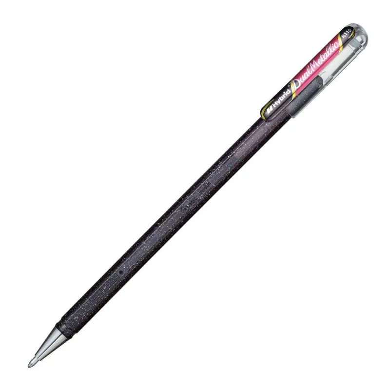 Pentel - Στυλό Hybrid Dual Metallic Gel 1.0 Black & Metallic Red K110-DAX