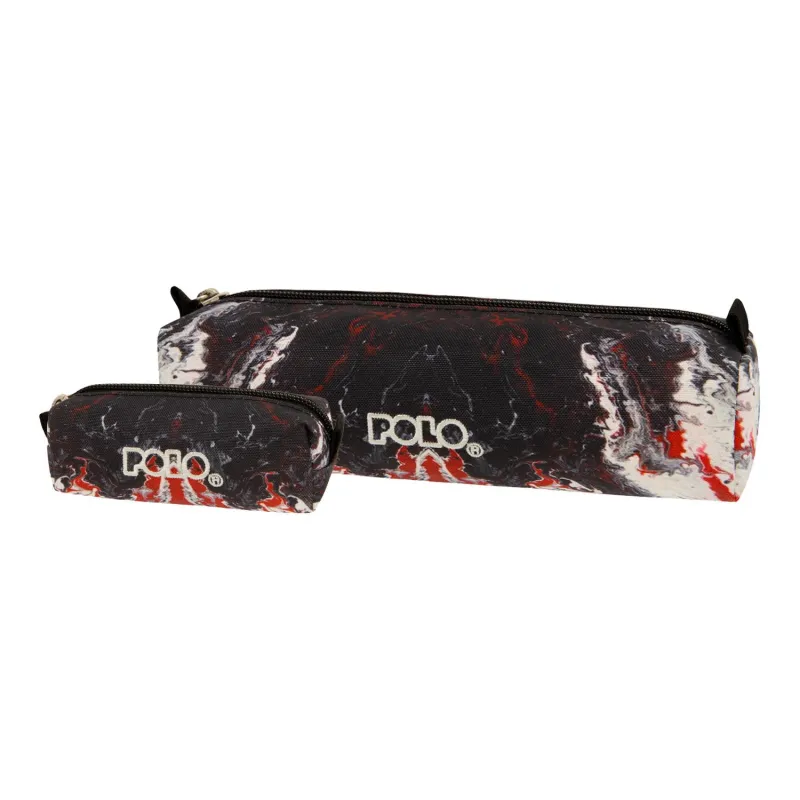 Polo – Κασετίνα Βαρελάκι Με Πορτοφολάκι Art, Black, Red & White 2023 9-37-006-8174