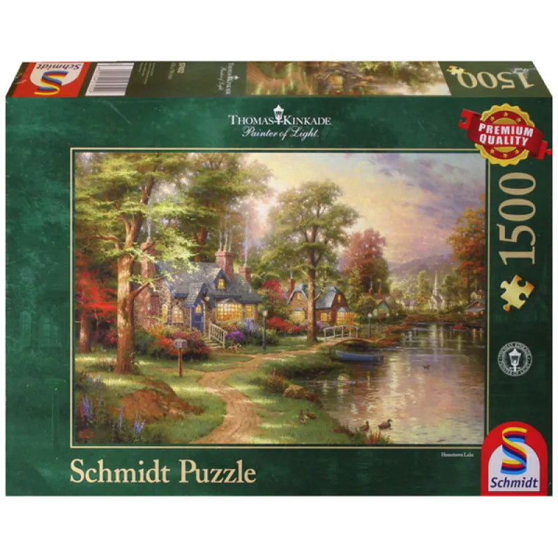 Schmidt Spiele - Puzzle Thomas Kinkade Σπίτι Στη Λίμνη 1500 Pcs 57452