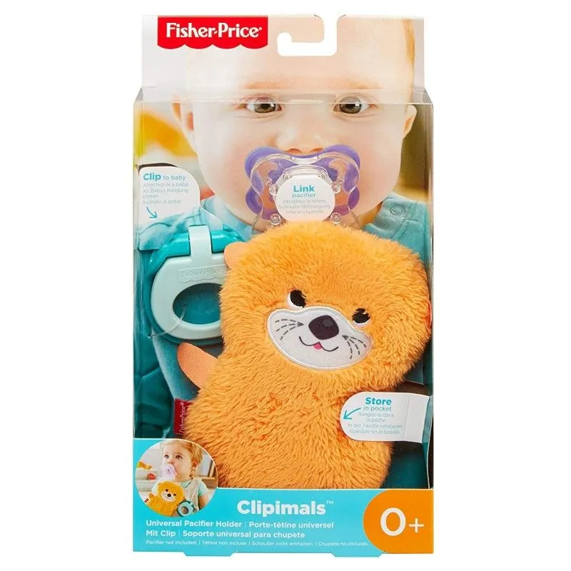 Fisher Price - Clipimals Λούτρινο Ζωάκι Με Λαβή Πιπίλας Βίδρα GJD29 (GKC49)