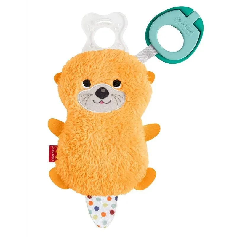 Fisher Price - Clipimals Λούτρινο Ζωάκι Με Λαβή Πιπίλας Βίδρα GJD29 (GKC49)