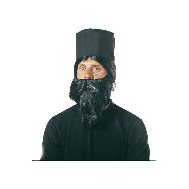 Clown - Περούκα Παπά Με Μούσι Και Καπέλο 72190