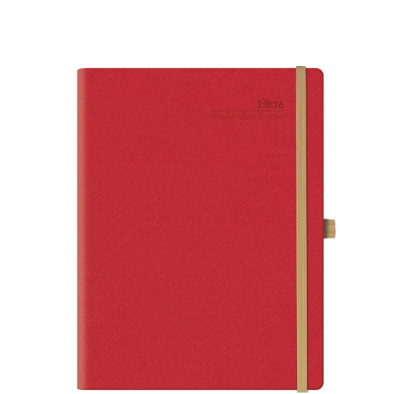 Θεοφύλακτος - Εβδομαδιαίο Ημερολόγιο Appeel Eco Saffiano 2026, Red 19x25 Q75YT.172