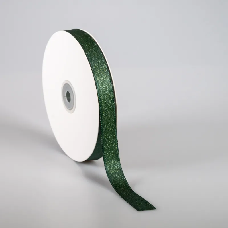 Kyriacou - Κορδέλα Σατέν Διπλής Όψης, Μεταλλικό Νήμα Με Ουγιά, 15mmX50M, Green Dark SAPMXXXX-X15X50-65XXXX