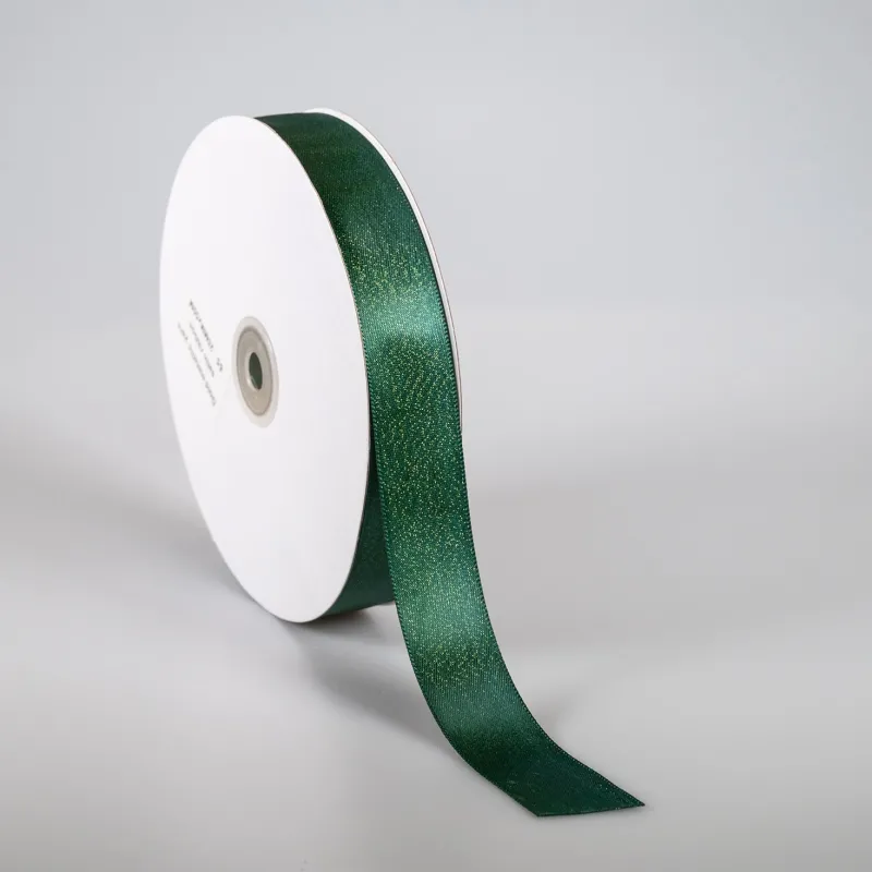 Kyriacou - Κορδέλα Σατέν Διπλής Όψης, Μεταλλικό Νήμα Με Ουγιά, 25mmX50M, Green Dark SAPMXXXX-X25X50-65XXXX