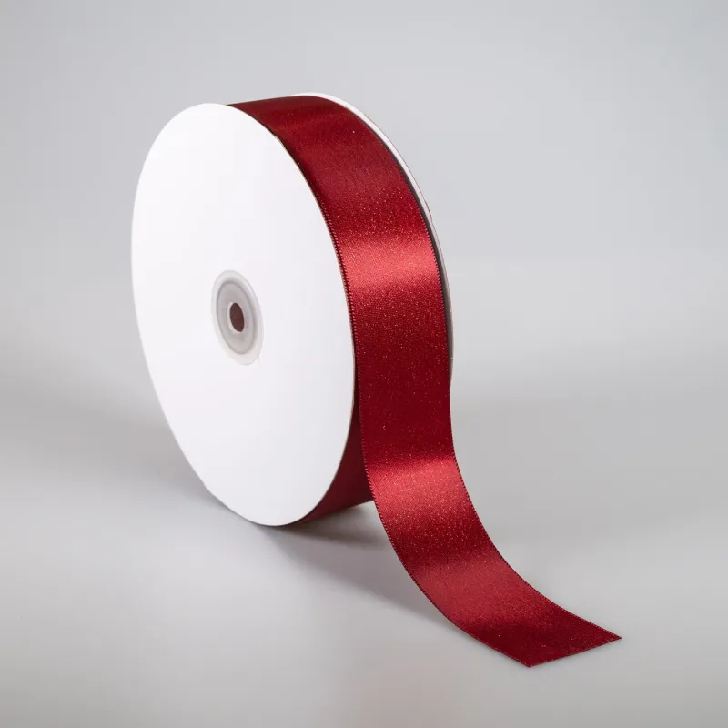 Kyriacou - Κορδέλα Σατέν Διπλής Όψης, Μεταλλικό Νήμα Με Ουγιά, 38mmX50M, Burgundy SAPMXXXX-X38X50-71XXXX