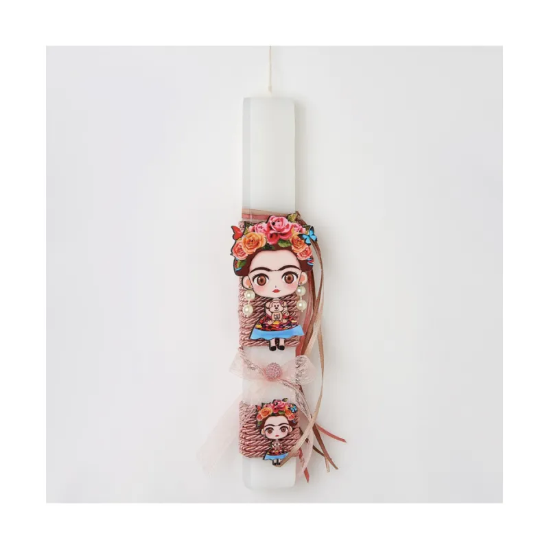 Adorex - Λαμπάδα Λευκή, Frida Kahlo EL618