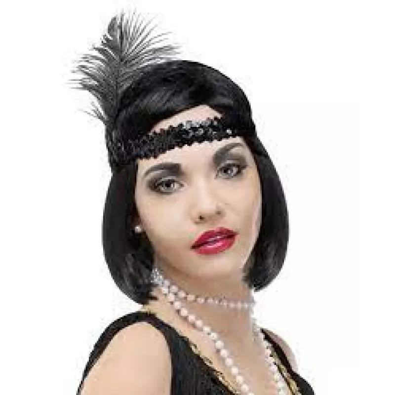 Funny Fashion - Διάδημα Τσάρλεστον Με Διακοσμητικό Φτερό 60965 , Μαύρο 60965