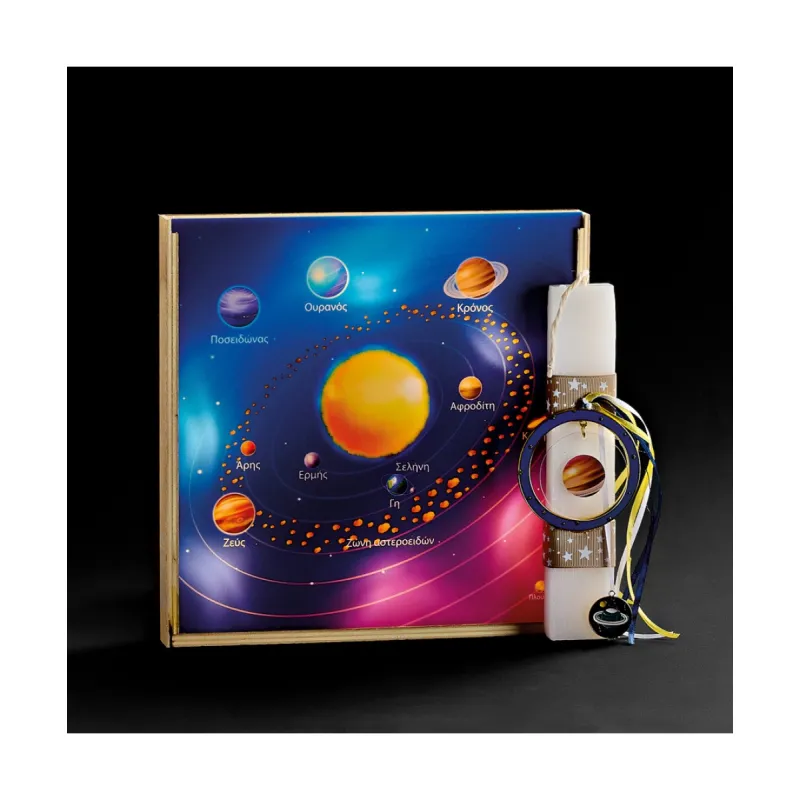 Adorex - Λαμπάδα Λευκή Με Φωτιζόμενο Κάδρο, Διάστημα EL1081F