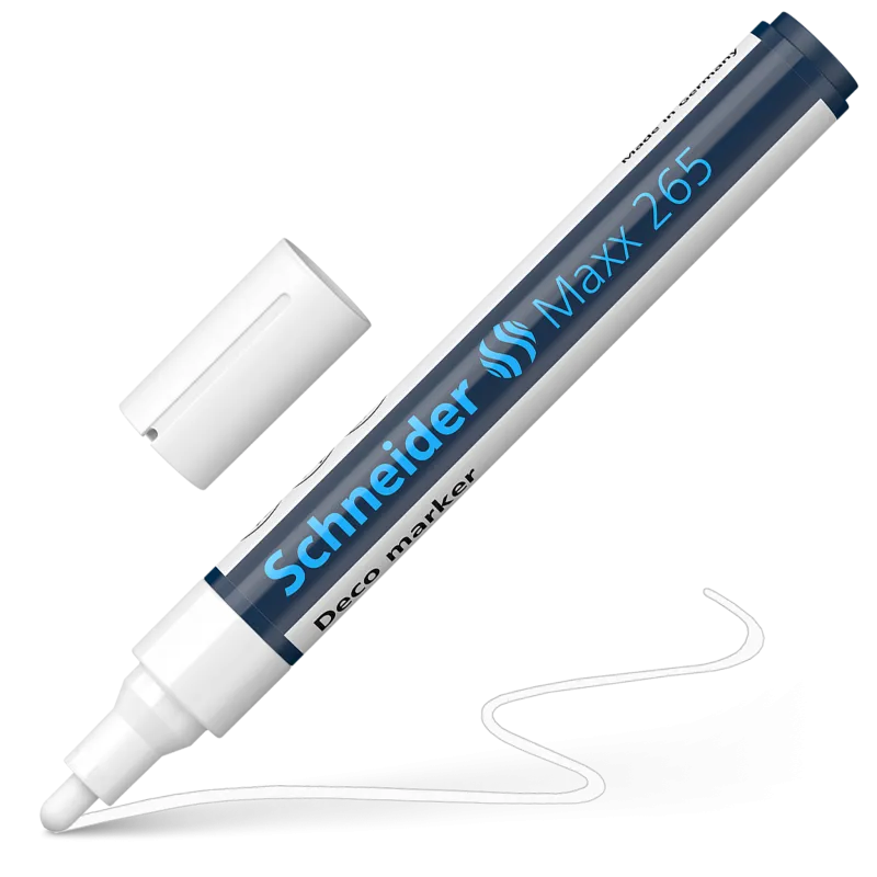 Schneider – Μαρκαδόρος Υγρής Κιμωλίας 265 2mm-3mm, Λευκό 126549