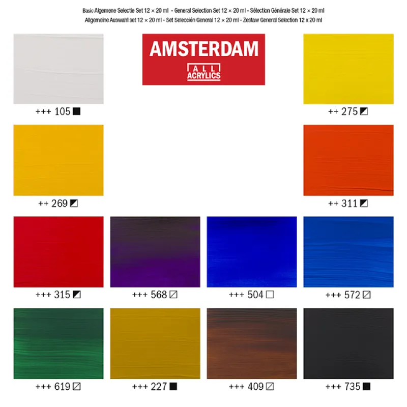 Royal Talens - Amsterdam Σετ Ακρυλικά Χρώματα 12 τεμάχια 20ml 17820412
