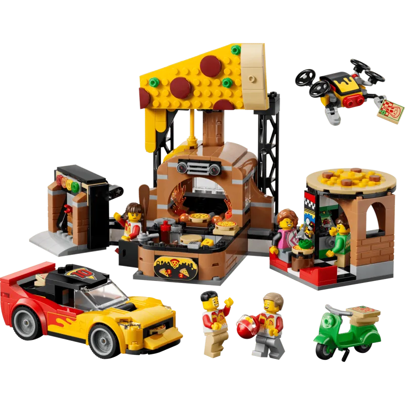 Lego City - Pizza Delivery Experience With Vehicles 60496