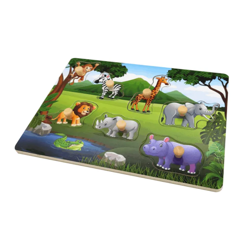Remoundo - Puzzle Με Μικρά Σφηνώματα, Ζώα Της Ζούγκλας 7 Pcs 8088-1
