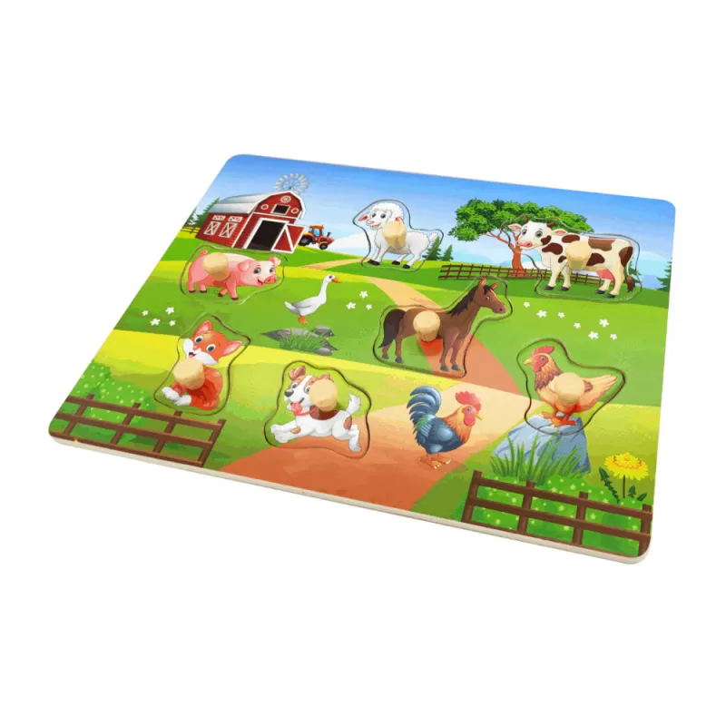 Remoundo - Puzzle Με Μικρά Σφηνώματα, Ζώα Της Φάρμας 7 Pcs 8088-3