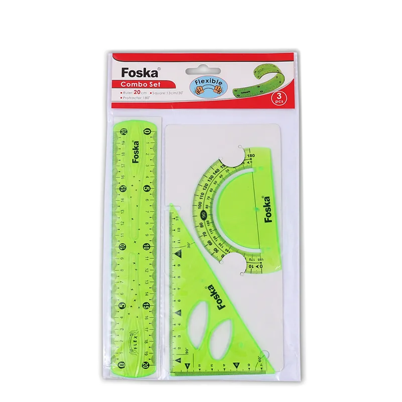 Foska - Σετ Γεωμετρικών Οργάνων Flexible Πράσινο 15εκ. BP73