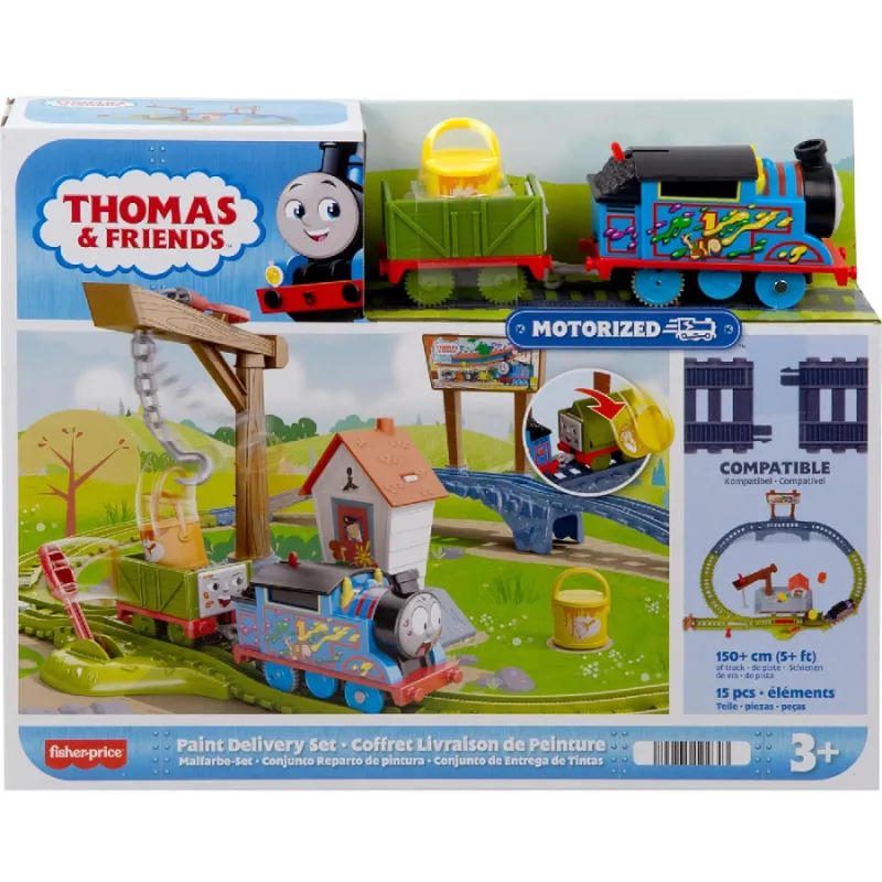 Fisher Price Thomas & Friends - Paint Delivery Motorized Train and Track Set HTN34