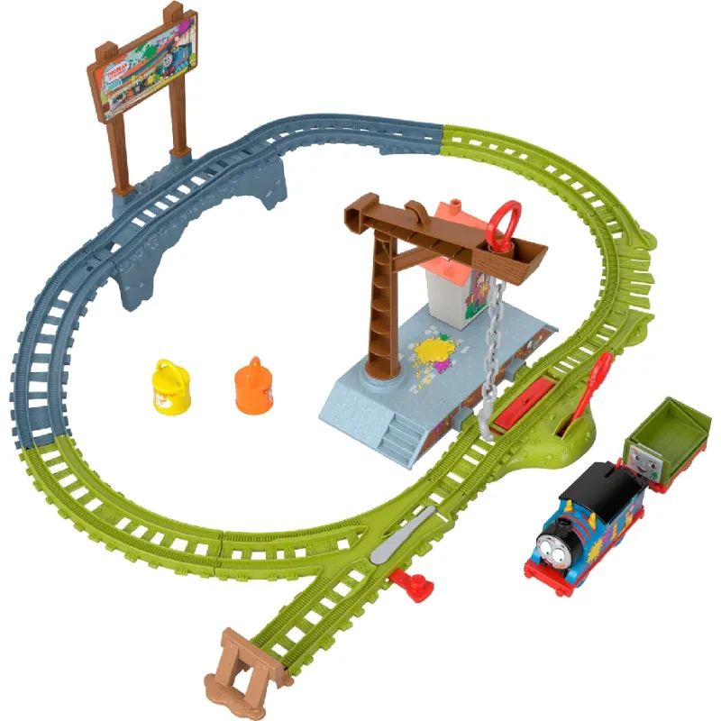 Fisher Price Thomas & Friends - Paint Delivery Motorized Train and Track Set HTN34