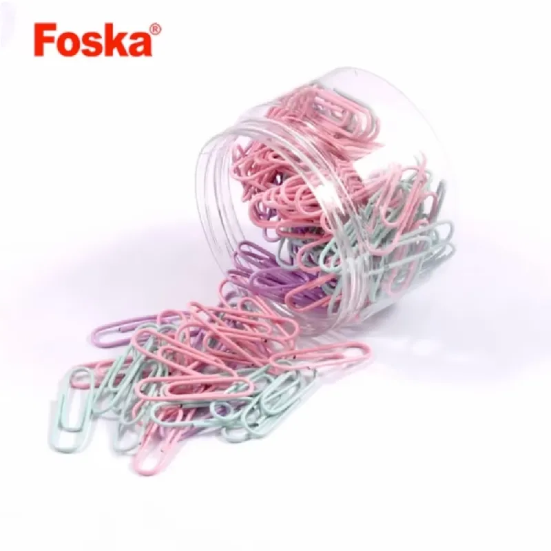 Foska - Συνδετήρες Pastel Χρωματιστοί Σε Βάζο 120 Τεμαχίων 28mm AS1013