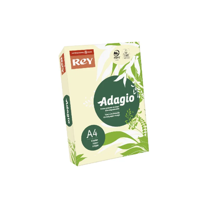 International Paper - Χαρτί Εκτύπωσης Rey Adagio Χρωματιστό, Ivory A4 160gr 250 Φύλλα (1 Δεσμίδα) 013734