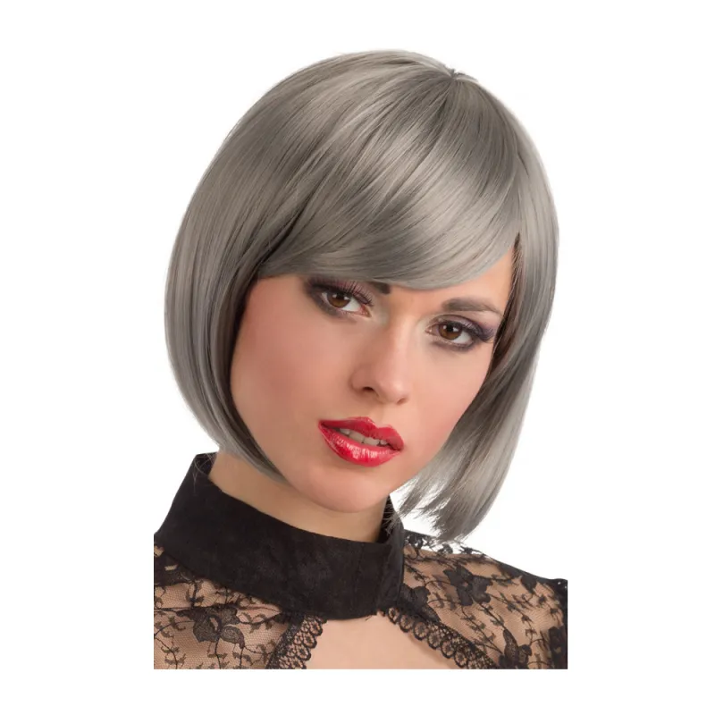 Carnival Toys - Περούκα Γκρι Καρέ Με Φράντζα Deluxe 02256